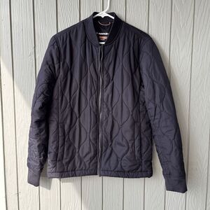 Hawke & Co Quilted Black Bomber Jacket Mens Small Lightweight Zip